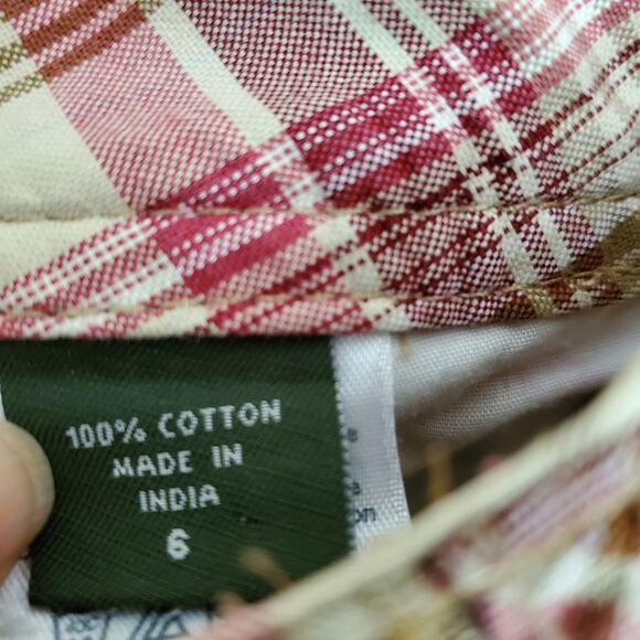 Eddie Bauer Women's Pink Plaid Retro Shorts Size 6 Wide Waist Zip Summer Style - Picture 5 of 5